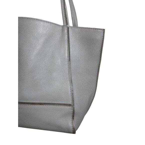 Botkier Soho Pebbled Gray Leather Tote Handbag Large 18" X 13 Carry On - Picture 4 of 12